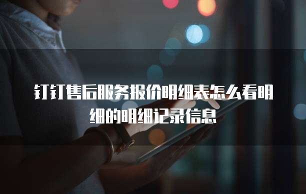 钉钉售后服务报价明细表怎么看明细的明细记录信息