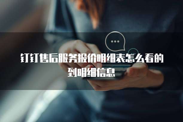 钉钉售后服务报价明细表怎么看的到明细信息