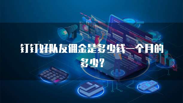 钉钉好队友佣金是多少钱一个月的多少?