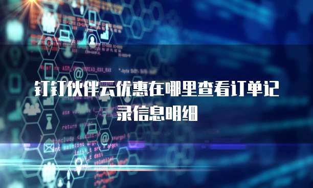 钉钉伙伴云优惠在哪里查看订单记录信息明细