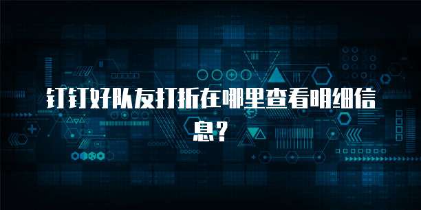 钉钉好队友打折在哪里查看明细信息?