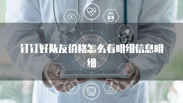 钉钉好队友价格怎么看明细信息明细