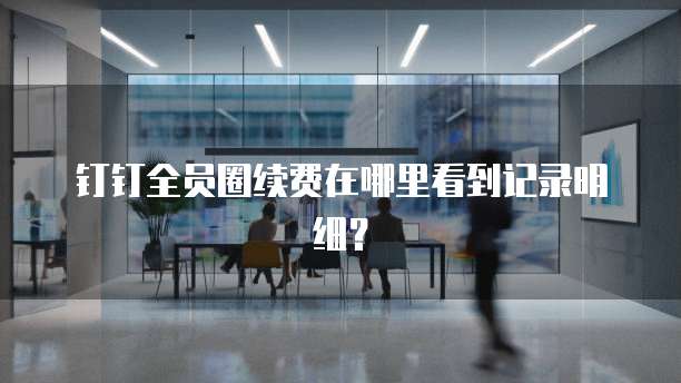 钉钉全员圈续费在哪里看到记录明细？