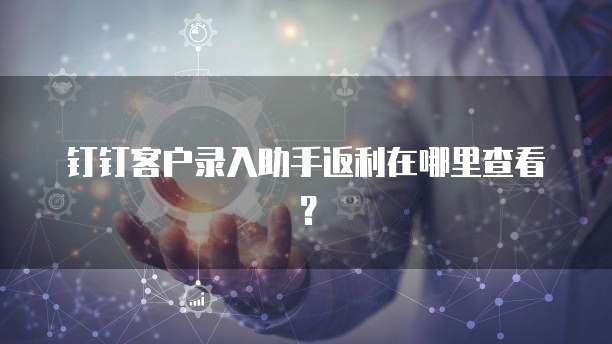钉钉客户录入助手返利在哪里查看?