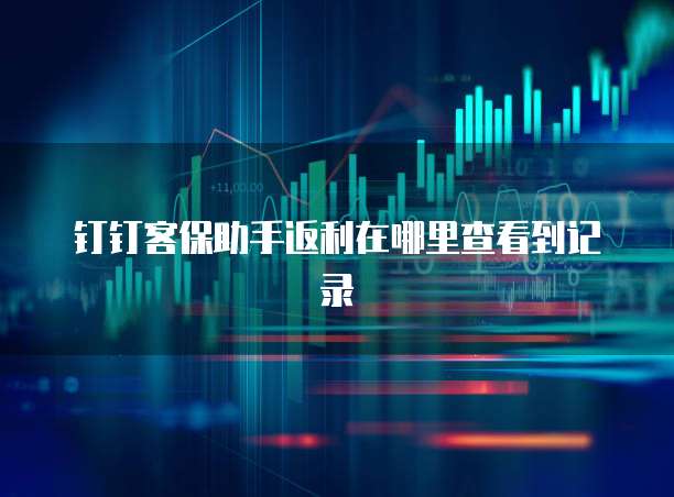 钉钉客保助手返利在哪里查看到记录