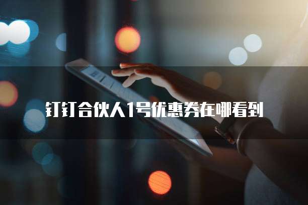 钉钉合伙人1号优惠券在哪看到