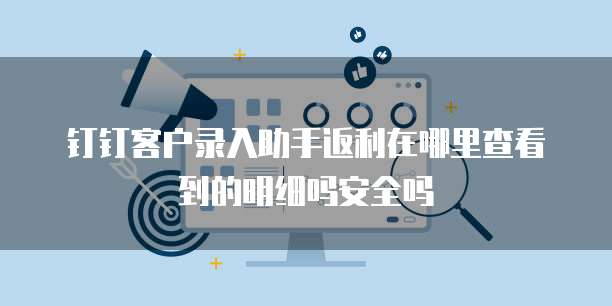 钉钉客户录入助手返利在哪里查看到的明细吗安全吗