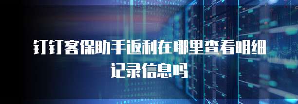 钉钉客保助手返利在哪里查看明细记录信息吗
