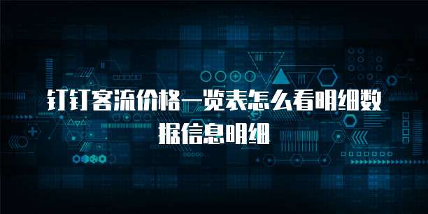 钉钉客流价格一览表怎么看明细数据信息明细