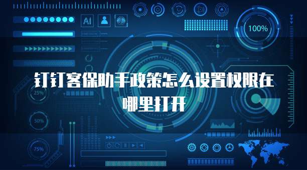 钉钉客保助手政策怎么设置权限在哪里打开