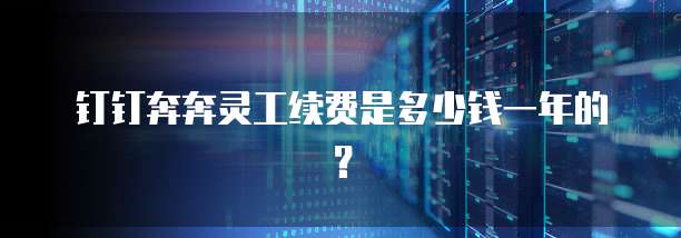 钉钉奔奔灵工续费是多少钱一年的?