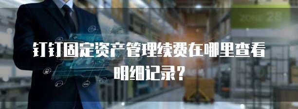 钉钉固定资产管理续费在哪里查看明细记录?