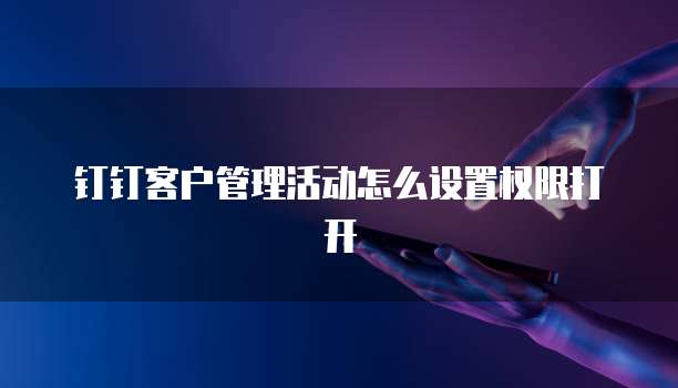 钉钉客户管理活动怎么设置权限打开