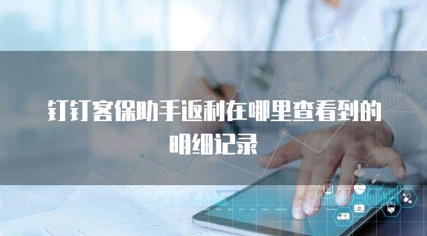 钉钉客保助手返利在哪里查看到的明细记录