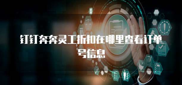 钉钉奔奔灵工折扣在哪里查看订单号信息