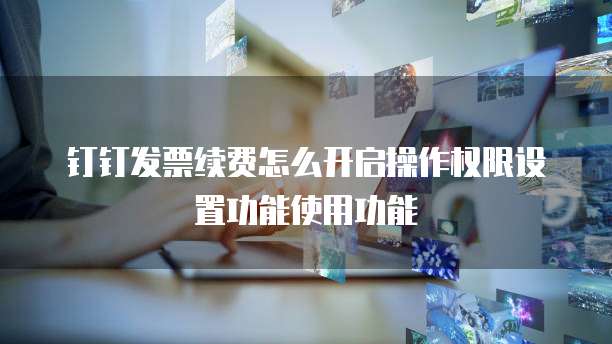 钉钉发票续费怎么开启操作权限设置功能使用功能