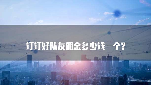 钉钉好队友佣金多少钱一个?