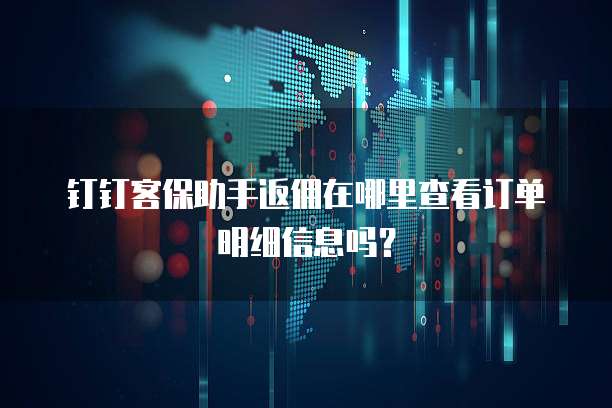 钉钉客保助手返佣在哪里查看订单明细信息吗?