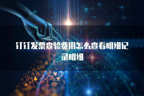 钉钉发票查验费用怎么查看明细记录明细