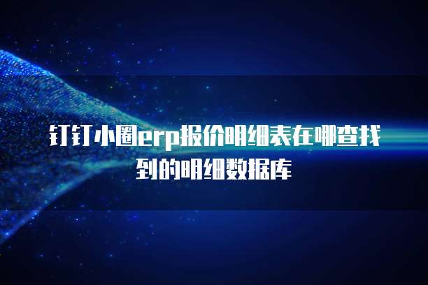 钉钉小圈erp报价明细表在哪查找到的明细数据库