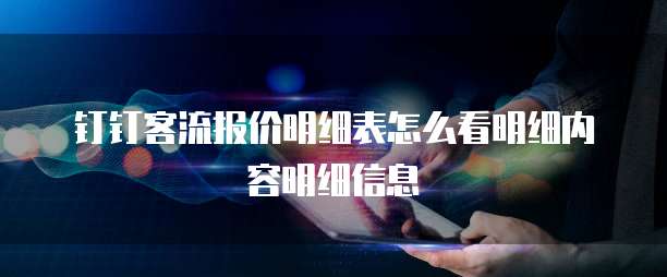钉钉客流报价明细表怎么看明细内容明细信息