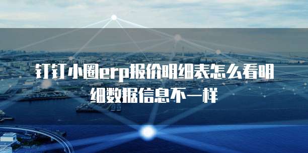钉钉小圈erp报价明细表怎么看明细数据信息不一样
