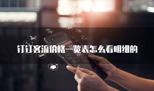 钉钉客流价格一览表怎么看明细的