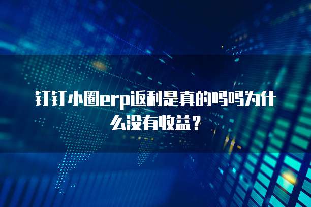 钉钉小圈erp返利是真的吗吗为什么没有收益?