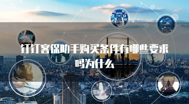 钉钉客保助手购买条件有哪些要求吗为什么