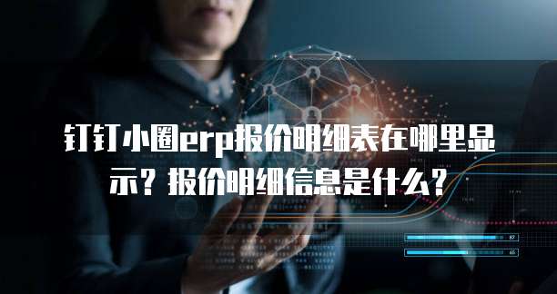 钉钉小圈erp报价明细表在哪里显示?报价明细信息是什么?