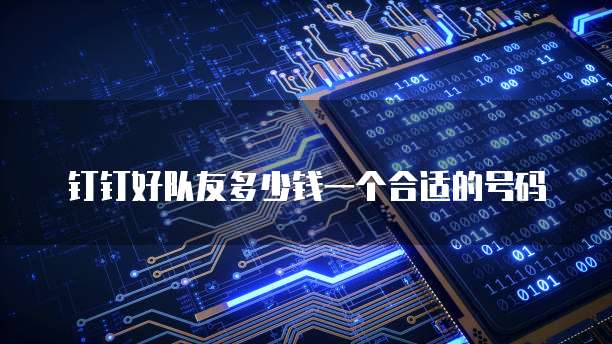 钉钉好队友多少钱一个合适的号码
