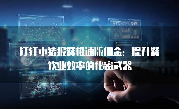 钉钉小猪报餐极速版佣金:提升餐饮业效率的秘密武器