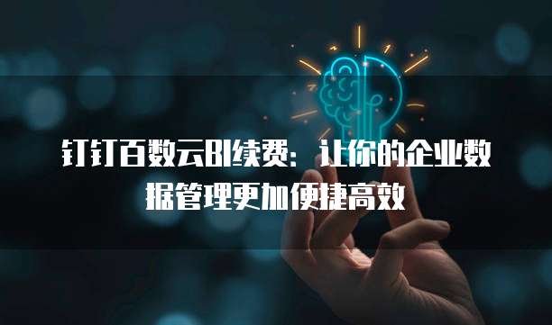 钉钉百数云BI续费：让你的企业数据管理更加便捷高效