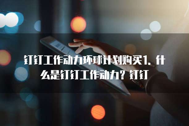 钉钉工作动力环球计划购买