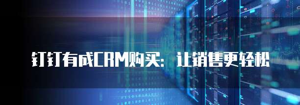 钉钉有成CRM购买:让销售更轻松