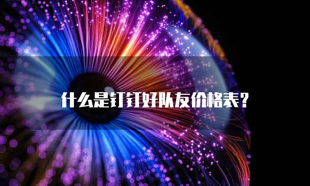什么是钉钉好队友价格表?