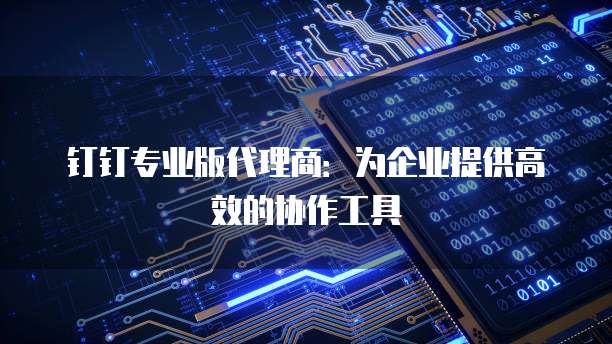 钉钉专业版代理商:为企业提供高效的协作工具