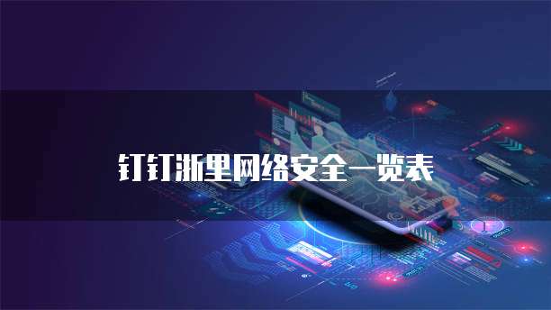 钉钉浙里网络安全一览表