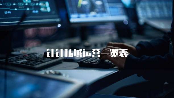 钉钉私域运营一览表