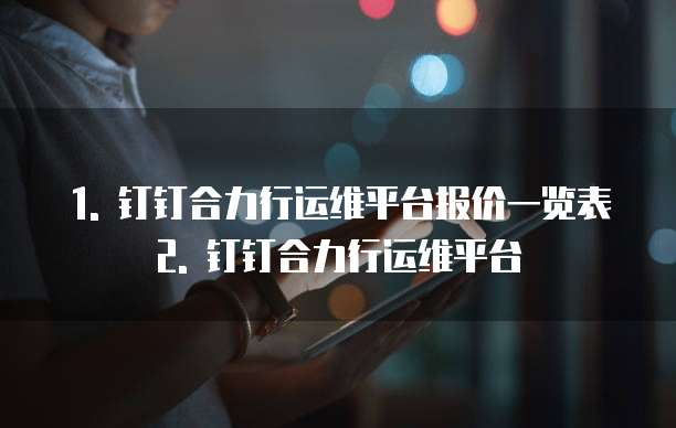 钉钉合力行运维平台报价