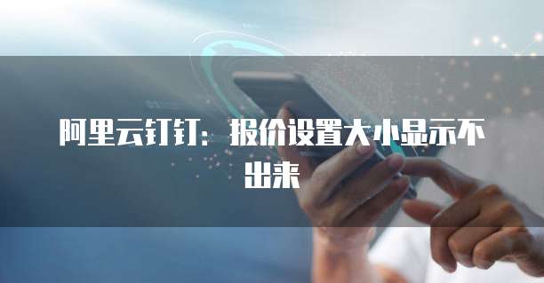 阿里云钉钉:报价设置大小显示不出来