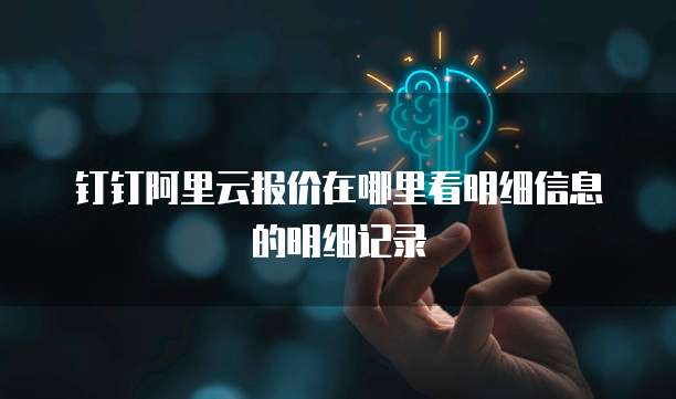 钉钉阿里云报价在哪里看明细信息的明细记录