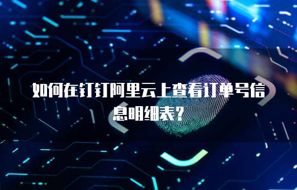 如何在钉钉阿里云上查看订单号信息明细表?
