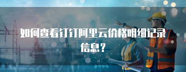 如何查看钉钉阿里云价格明细记录信息?