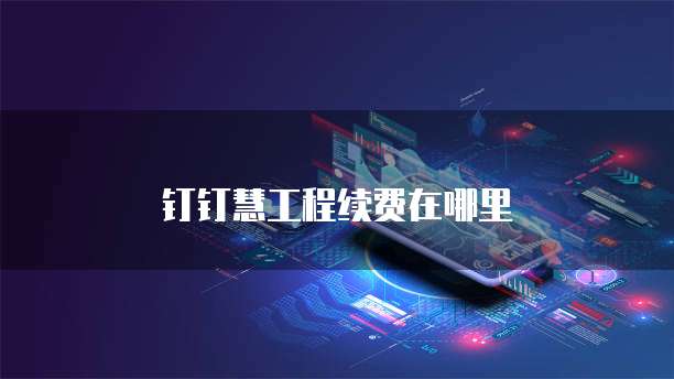 钉钉慧工程续费在哪里