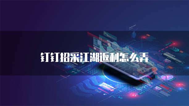 钉钉招采江湖返利怎么弄