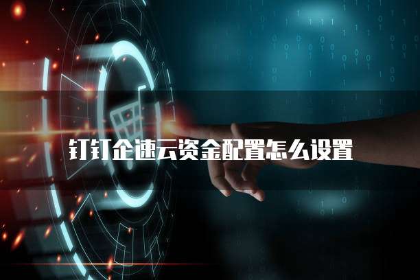 钉钉企速云资金配置怎么设置