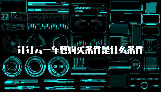 钉钉云一车管购买条件是什么条件