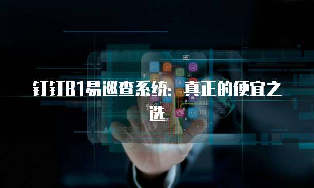 钉钉B1易巡查系统:真正的便宜之选