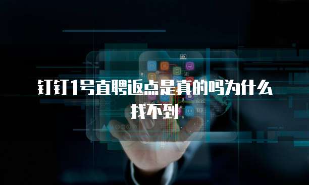 钉钉1号直聘返点是真的吗为什么找不到